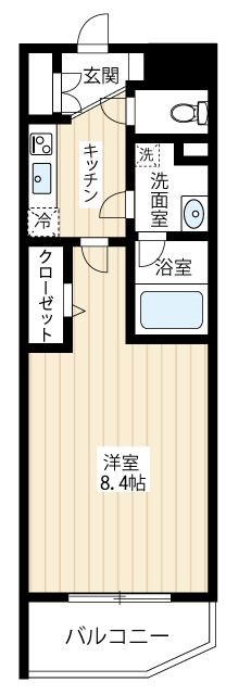ＡＲＣＯＢＡＬＥＮＯ ＫＡＷＡＳＡＫＩＨＩＲＡＭＡ 0402号室 間取り