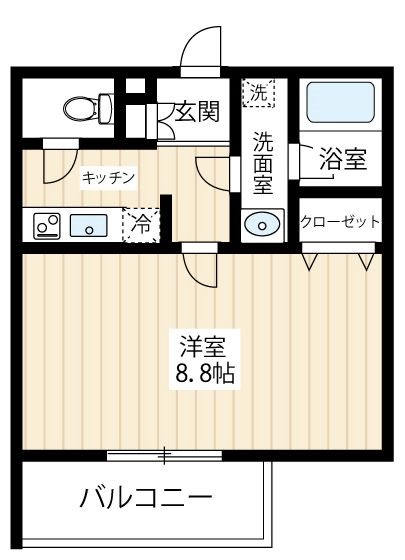 ＡＲＣＯＢＡＬＥＮＯ ＫＡＷＡＳＡＫＩＨＩＲＡＭＡ 0301号室 間取り
