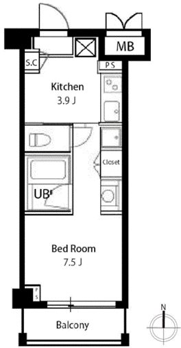 カスタリア尾山台 0304号室 間取り