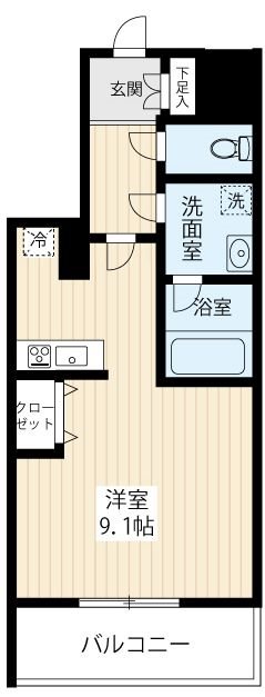 ＡＲＣＯＢＡＬＥＮＯ ＭＵＳＡＳＨＩＫＯＳＵＧＩⅡ 0101号室 間取り
