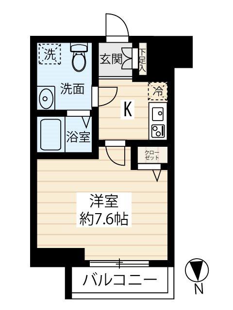 ＳＱＵＡＲＥ ＣＩＴＹ ＫＩＴＡＭＡＧＯＭＥ 0305号室 間取り