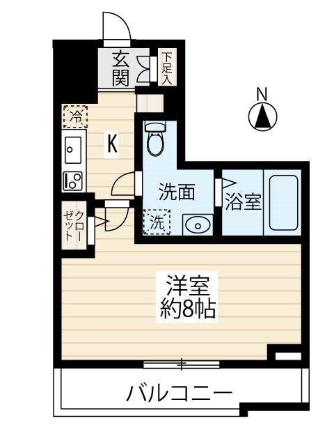 ＳＱＵＡＲＥ ＣＩＴＹ ＫＩＴＡＭＡＧＯＭＥ 0202号室 間取り