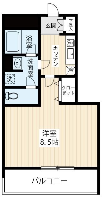 ＡＲＣＯＢＡＬＥＮＯ ＭＵＳＡＳＨＩＫＯＳＵＧＩⅡ 0204号室 間取り