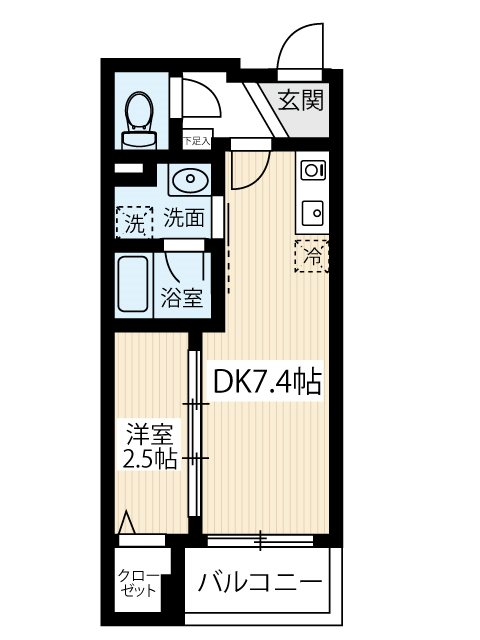 ＡＲＣＯＢＡＬＥＮＯ ＳＨＩＮＩＴＡＢＡＳＨＩ 0201号室 間取り