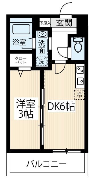ＡＲＣＯＢＡＬＥＮＯ ＳＨＩＮＩＴＡＢＡＳＨＩ 0406号室 間取り