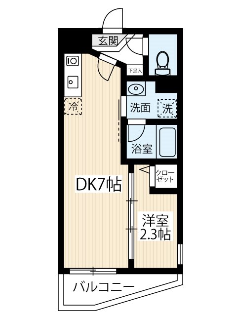 ＡＲＣＯＢＡＬＥＮＯ ＳＨＩＮＩＴＡＢＡＳＨＩ 0102号室 間取り