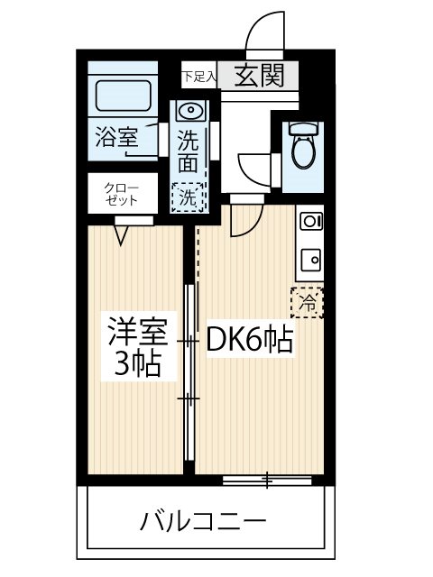 ＡＲＣＯＢＡＬＥＮＯ ＳＨＩＮＩＴＡＢＡＳＨＩ 0307号室 間取り