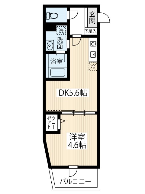 ＡＲＣＯＢＡＬＥＮＯ ＳＨＩＮＩＴＡＢＡＳＨＩ 0203号室 間取り