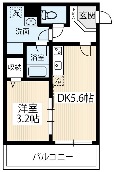 ＡＲＣＯＢＡＬＥＮＯ ＳＨＩＮＩＴＡＢＡＳＨＩ 0205号室 間取り
