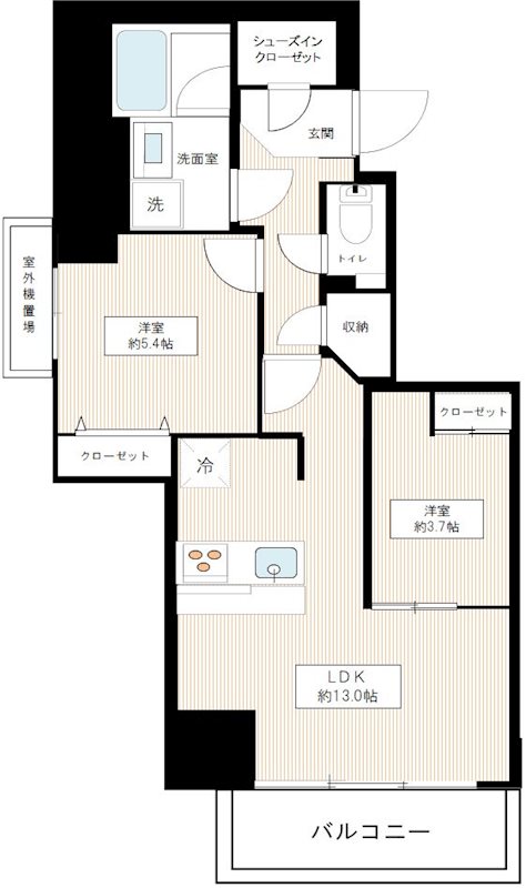 フュージョナル千住緑町 0601号室 間取り