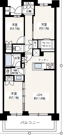 アーリアシティ一之江 0208号室 間取り