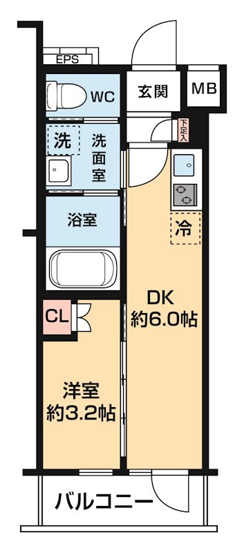 ハーモニーレジデンス中野ＮＯＲＴＨ ＡＲＡＩ 0406号室 間取り