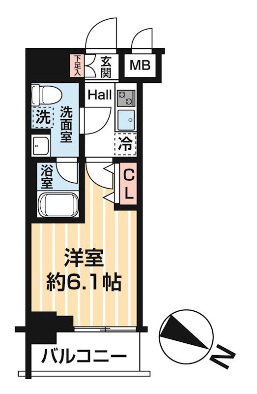 ＭＡＸＩＶ ＢＡＮＤＯＢＡＳＨＩ ＴＷＩＮ ＥＡＳＴ 0402号室 間取り