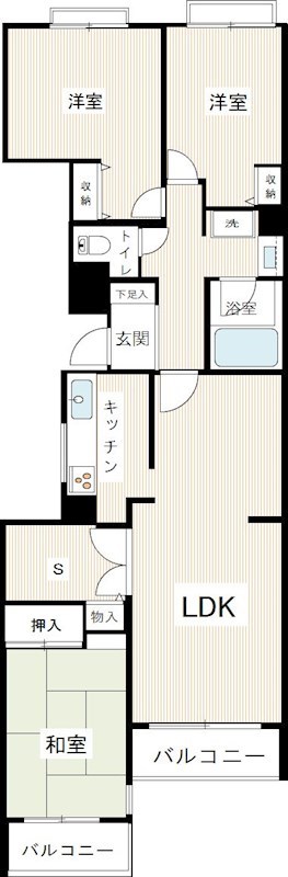 クリオ鎌倉笛田 504号室 間取り