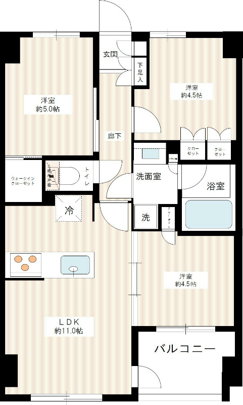 0205号室 間取り