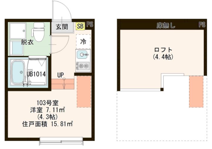 グラン竹ノ塚 0103号室 間取り