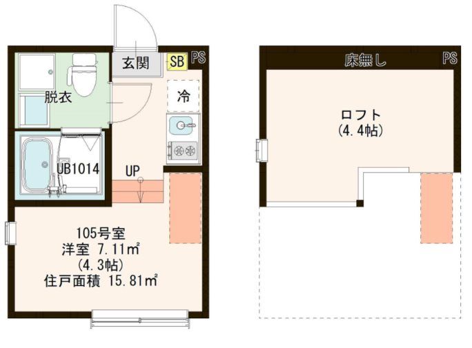 105号室 間取り