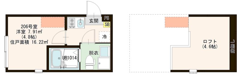 グラン竹ノ塚 206号室 間取り