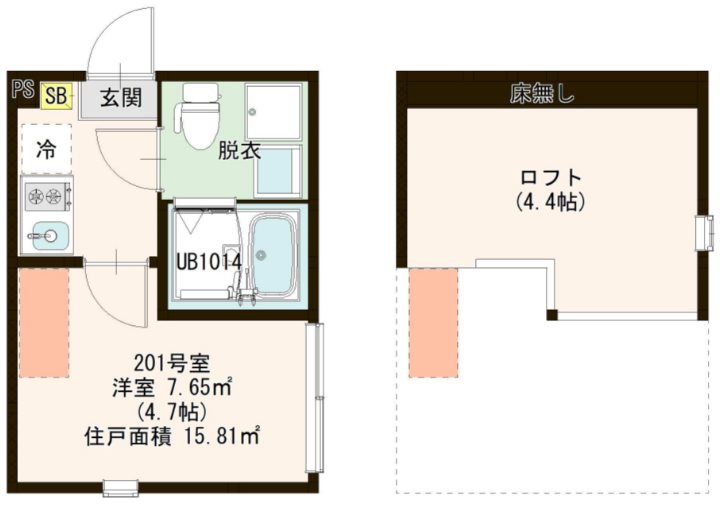グラン竹ノ塚 0201号室 間取り