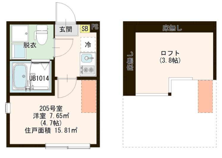 グラン竹ノ塚 205号室 間取り