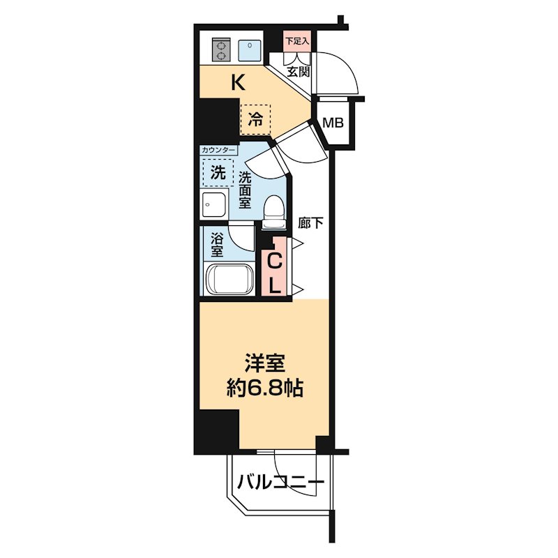 ガレリアレジデンス石川町 0806号室 間取り