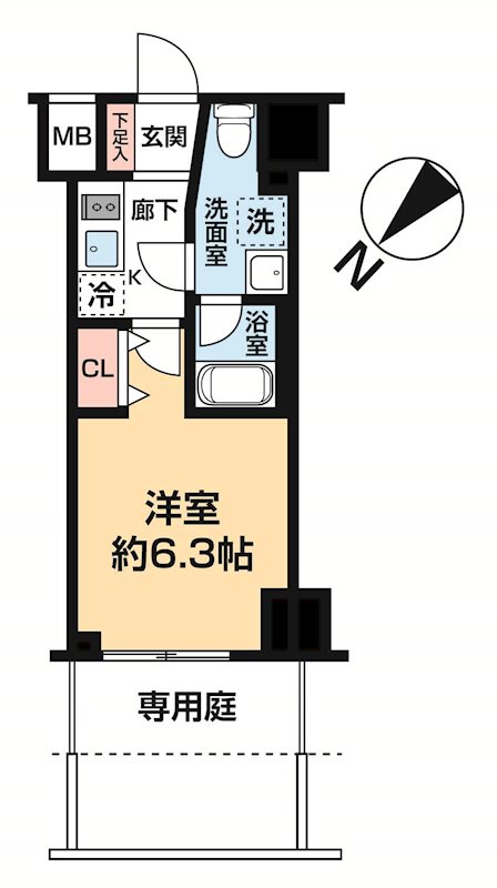 ガレリアレジデンス石川町 0102号室 間取り