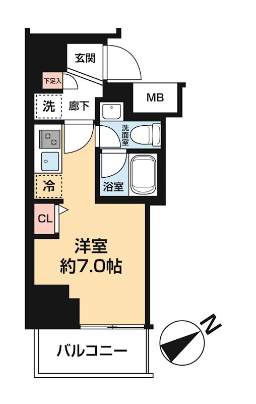 AZEST横濱吉野町 0901号室 間取り