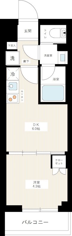 ハーモニーレジデンスクロスゲート 0310号室 間取り