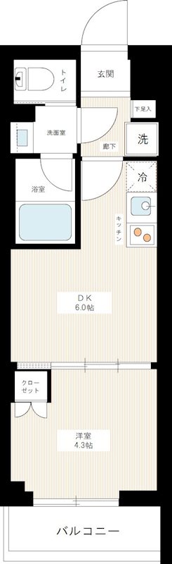 ハーモニーレジデンスクロスゲート 0310号室 間取り