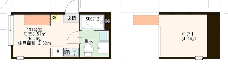 ＭＩ ＣＡＳＡ 平和台 0101号室 間取り