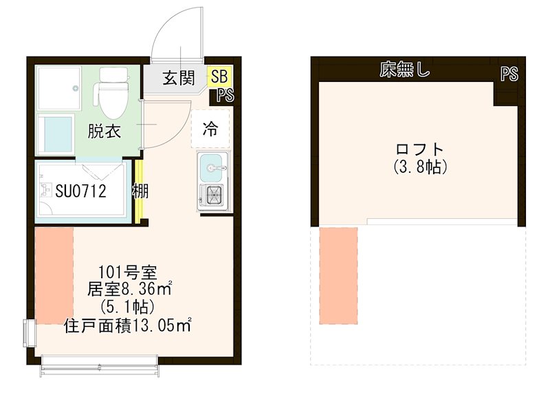 ハーモニーテラス関町Ⅱ 0101号室 間取り