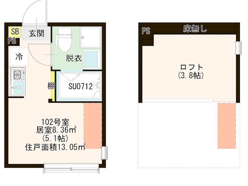 ハーモニーテラス関町北Ⅲ 0102号室 間取り