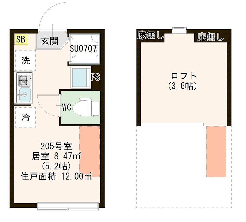 ハーモニーテラス蓮根Ⅳ 0205号室 間取り