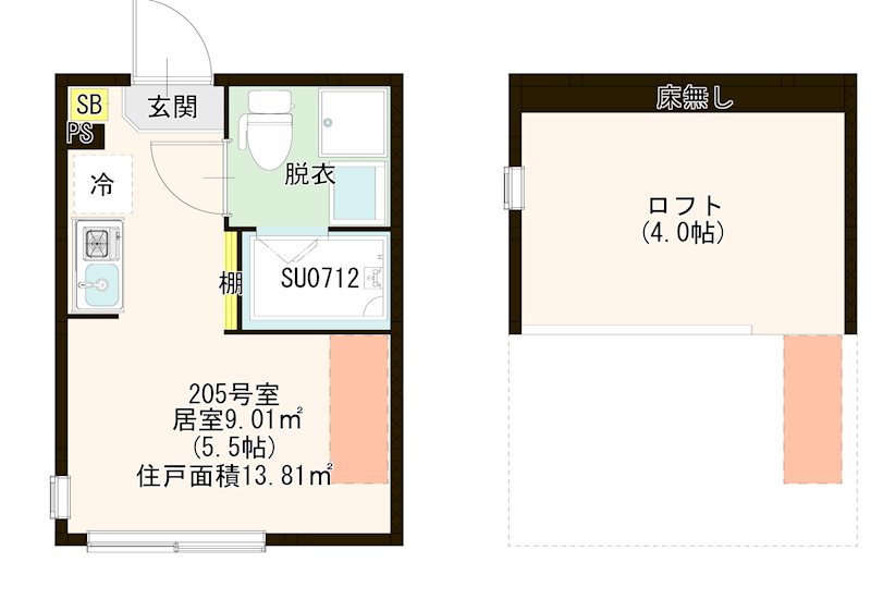 ハーモニーテラス関町北Ⅲ 0205号室 間取り