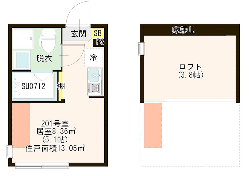 ハーモニーテラス関町Ⅱ 0201号室 間取り