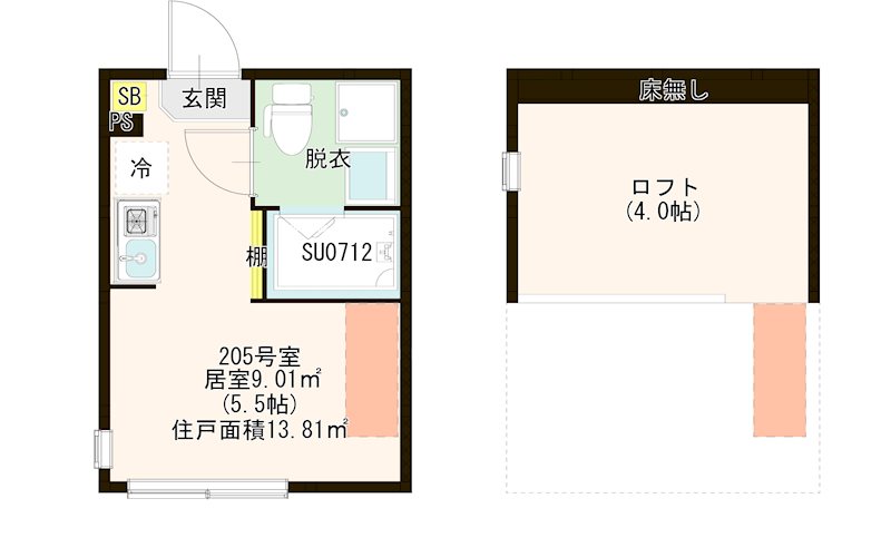 ハーモニーテラス関町Ⅱ 0205号室 間取り