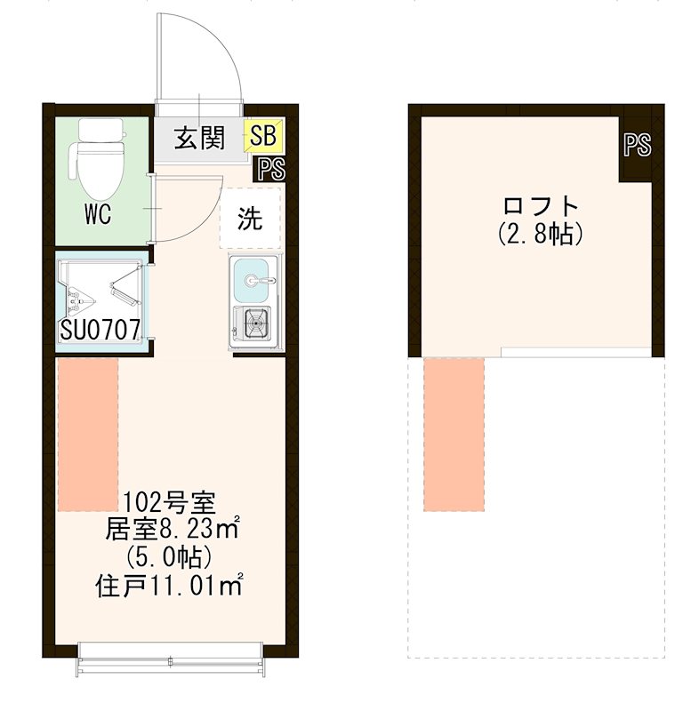 ハーモニーテラス池袋Ⅳ 0102号室 間取り