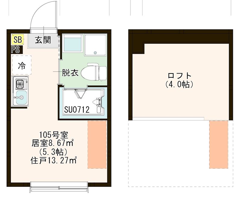 ハーモニーテラス関町北Ⅲ 0105号室 間取り