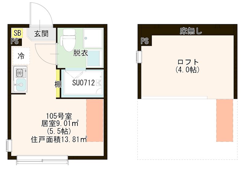 ハーモニーテラス関町Ⅱ 0105号室 間取り