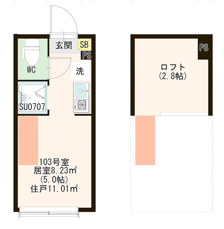 ハーモニーテラス池袋Ⅳ 0203号室 間取り
