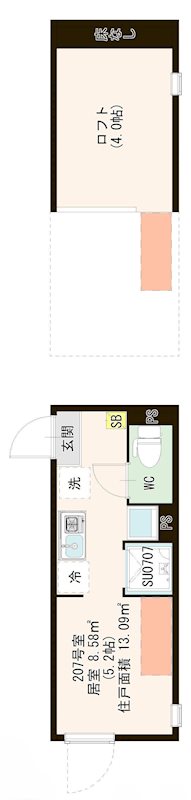 マルバ上板橋 0207号室 間取り