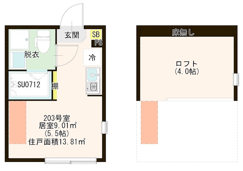 ハーモニーテラス関町Ⅱ 0203号室 間取り
