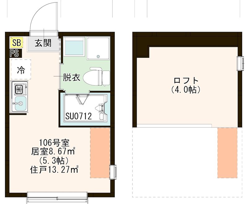 ハーモニーテラス関町北Ⅲ 0106号室 間取り