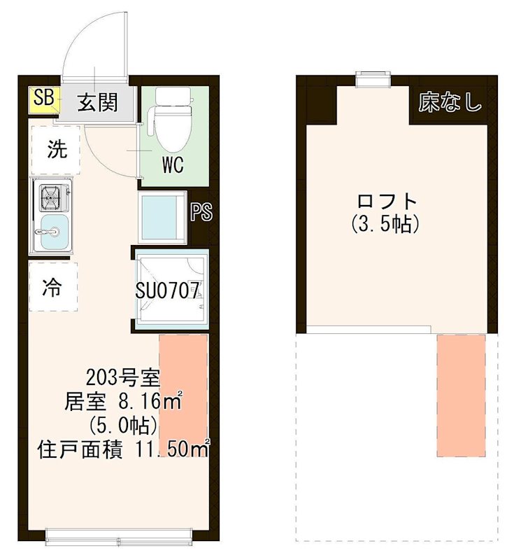 マルバ上板橋 0203号室 間取り