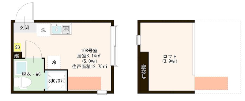 ハーモニーテラス江原町Ⅲ 0108号室 間取り