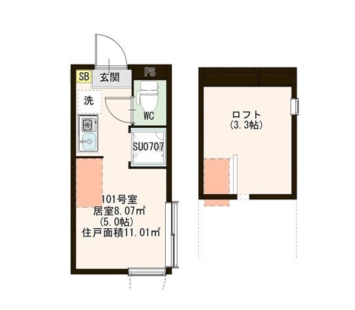 アーバンヴィラ久が原 0101号室 間取り