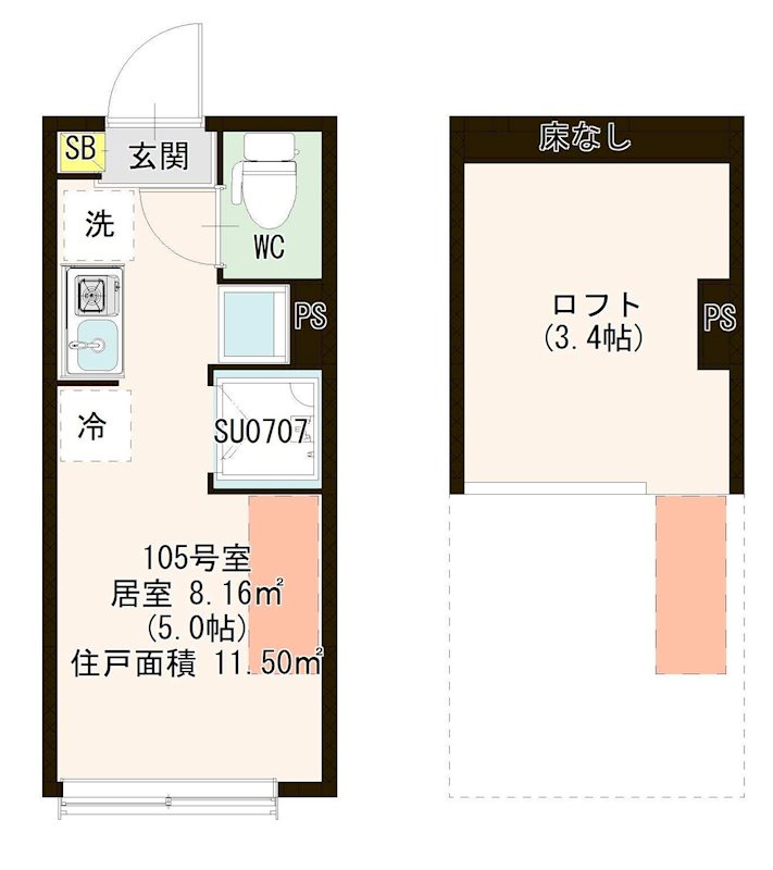 マルバ上板橋 0205号室 間取り