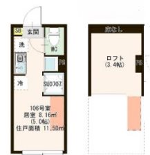 マルバ上板橋 0106号室 間取り