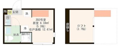 ハレテラス平和台 0202号室 間取り