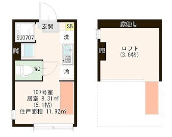 ハレテラス平和台 0207号室 間取り